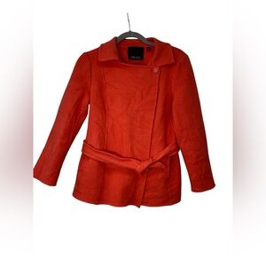 Carlisle zip up wool blend salmon‎ pink jacket with pockets  size 12